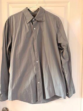 Banana Republic Men's Gray Button-Down Dress Shirt